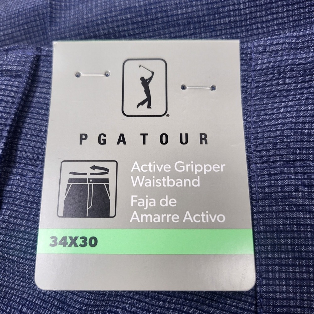 Men's PGA Tour Golf Pants Active Gripper Waistband 34x30 Blue Pfreformsnce New - Picture 7 of 8